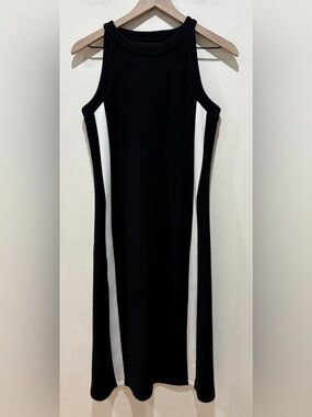 Spanx Very Black AirEssentials White Side Stripe Sleeveless Dress - Women’s XS